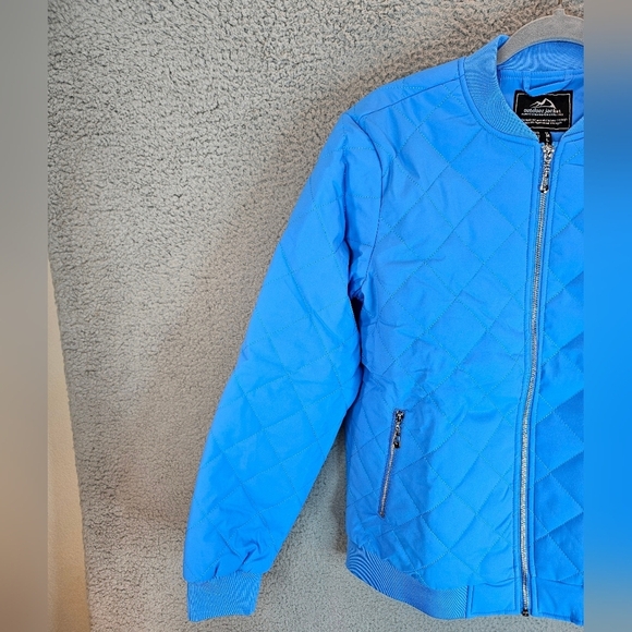 Magcomsen Jacket Womens Sz M Azure Blue Quilted Water Resist Outdoor - Picture 3 of 15